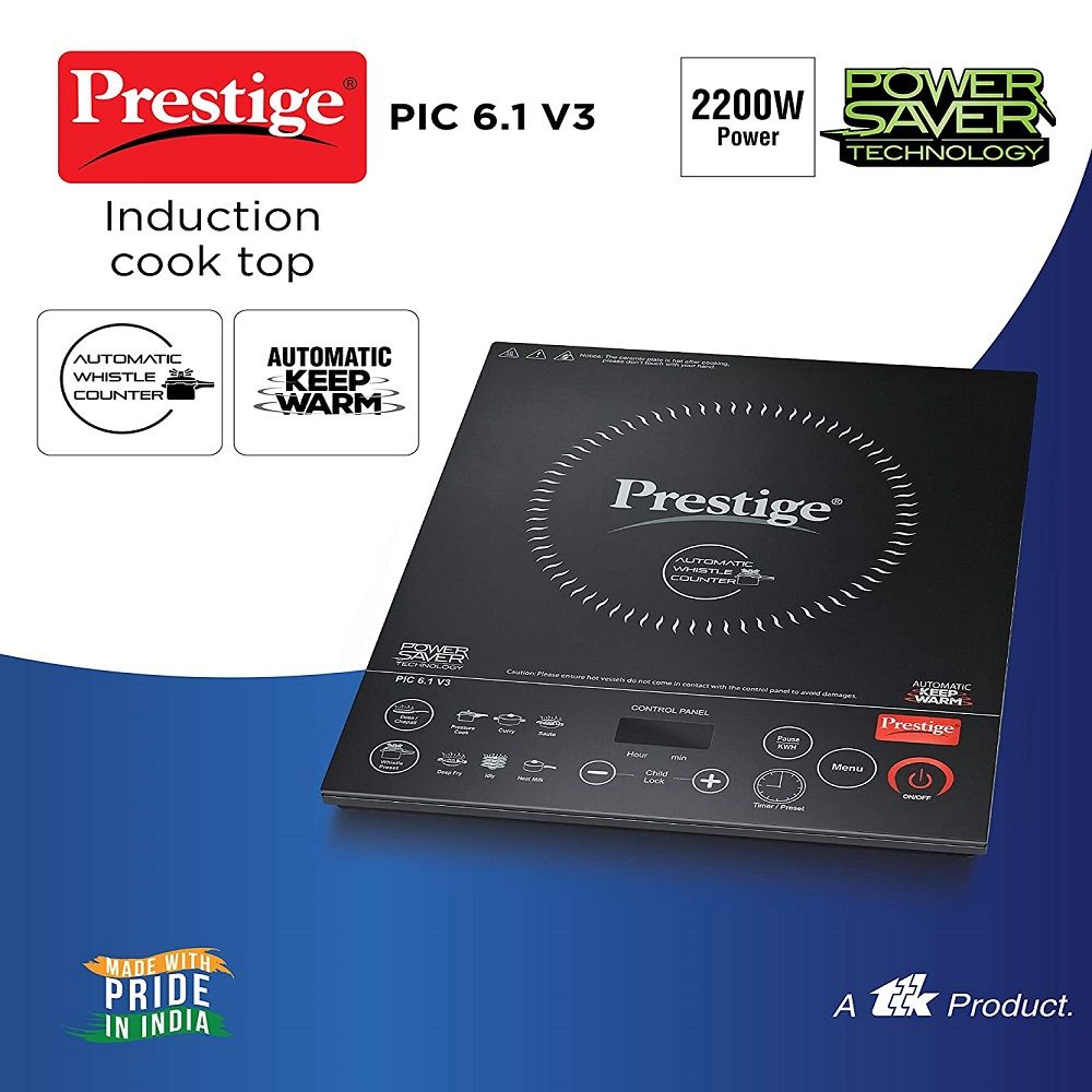 Prestige Induction Cooktop Pic 6.1 V3 2200 Watts Black