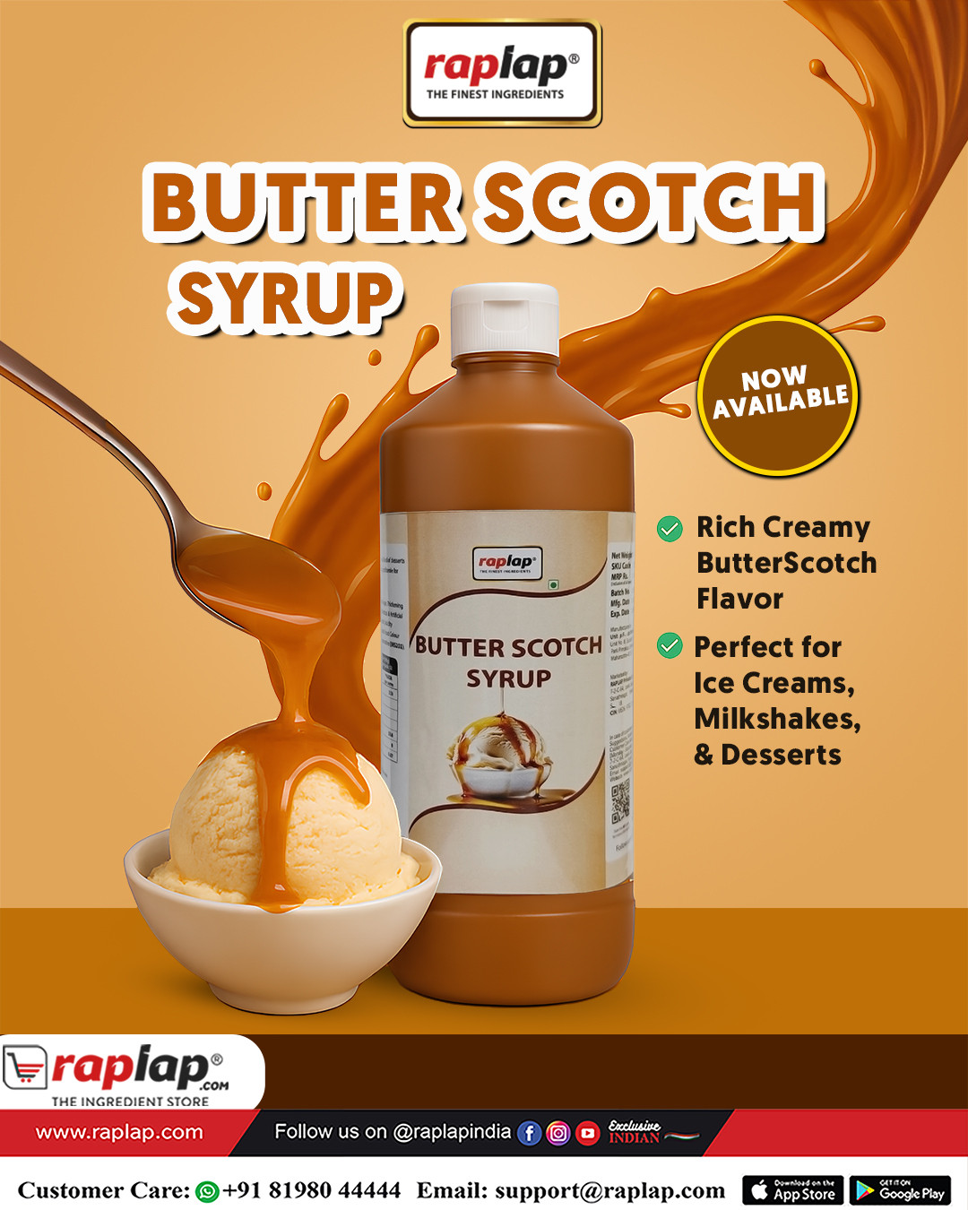 Raplap BV Butterscotch Syrup 13Kg