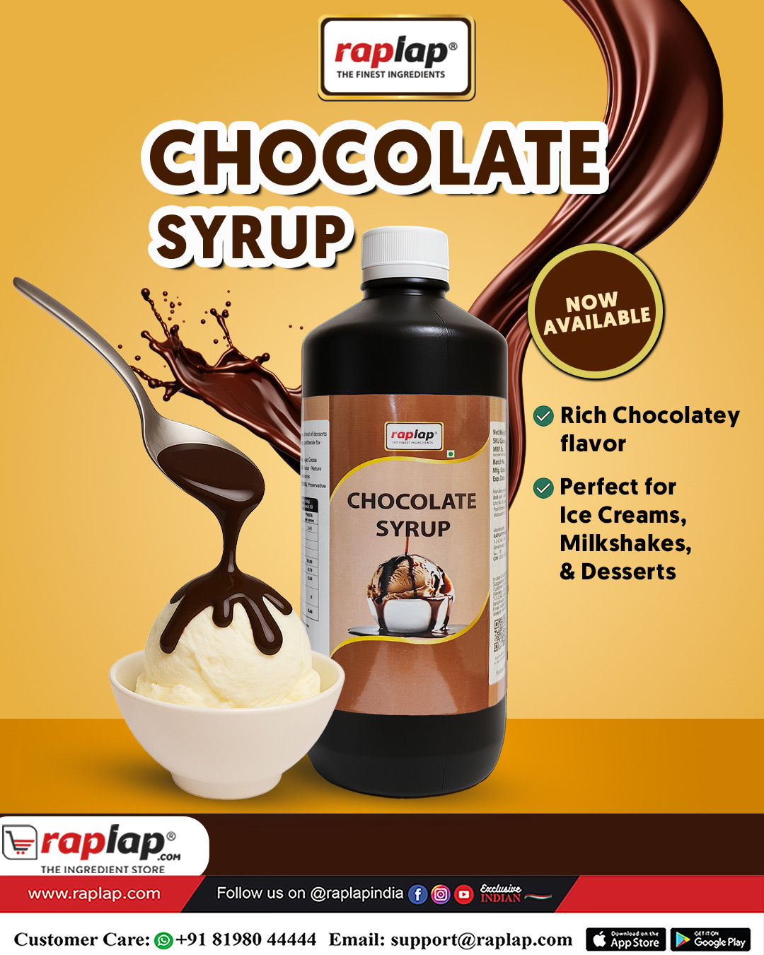 Raplap BV Chocolate Syrup 13Kg