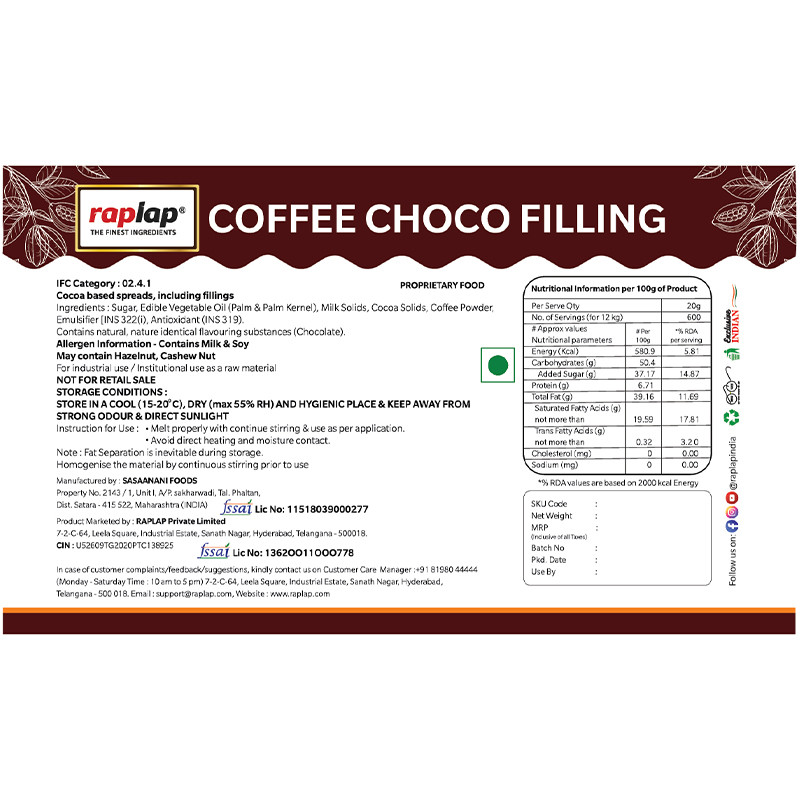 Coffee choco filling sticker