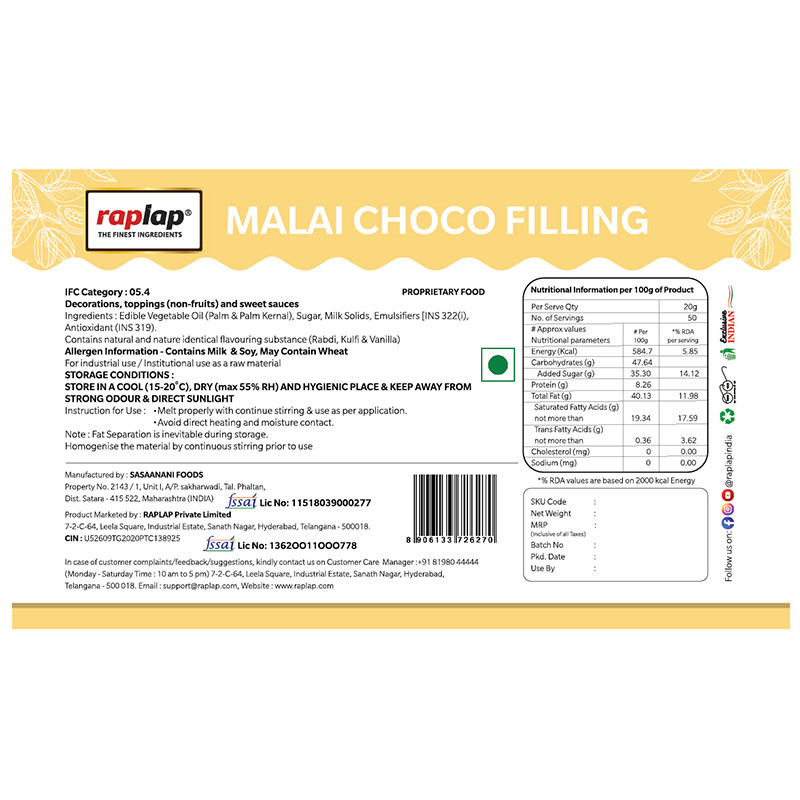 Malai choco filling sticker