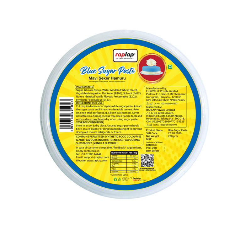 Raplap Blue Sugar Paste 200g