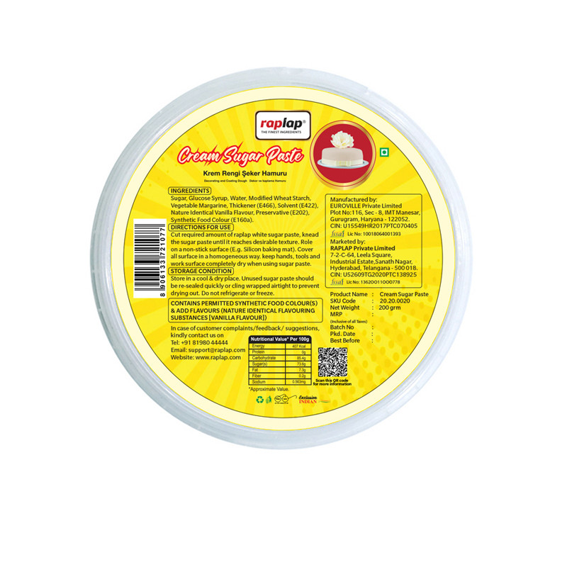 Raplap Cream Sugar Paste 200g