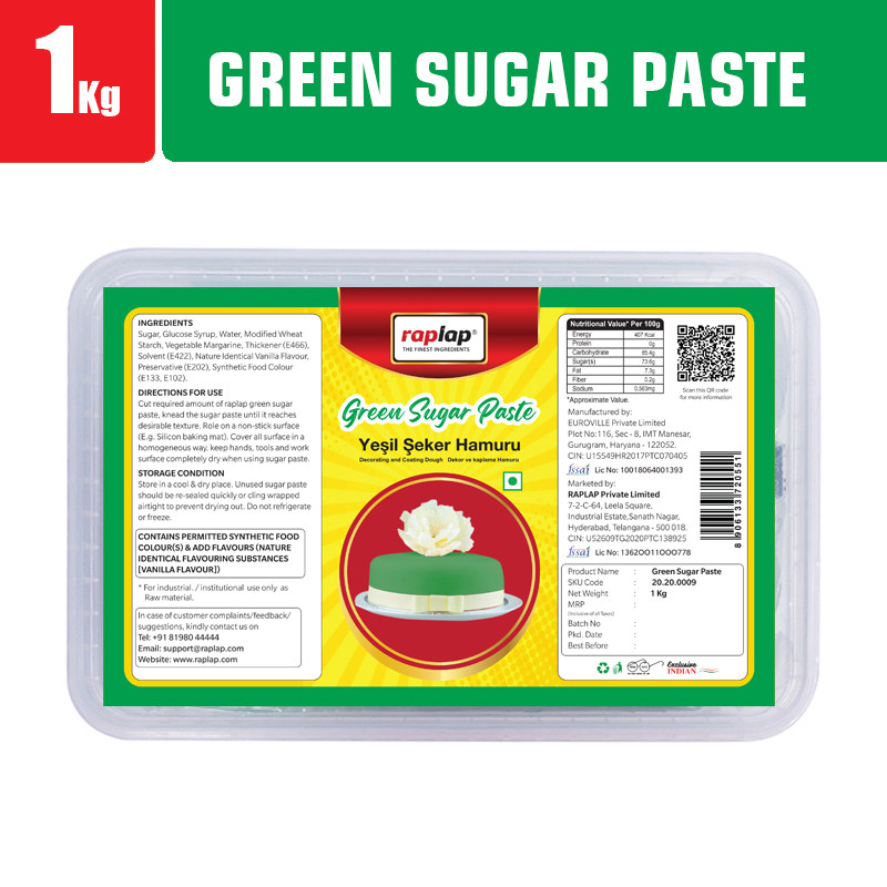 Raplap Green Sugar Paste 1kg