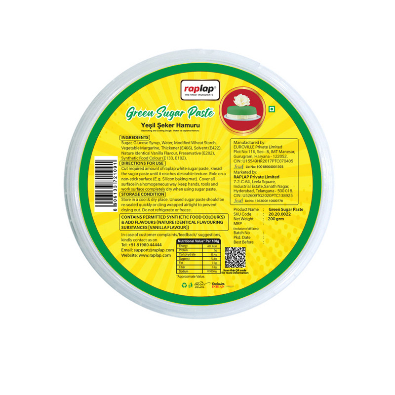 Raplap Green Sugar Paste 200g