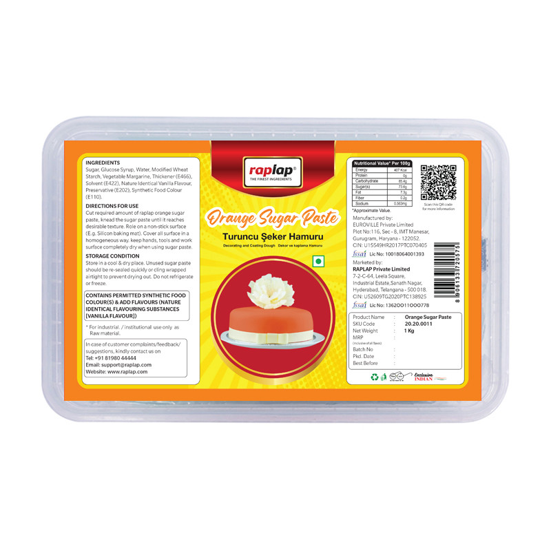 Raplap Orange Sugar Paste 1kg