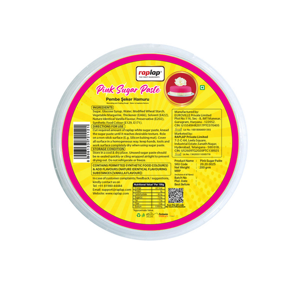 Raplap Pink Sugar Paste 200g