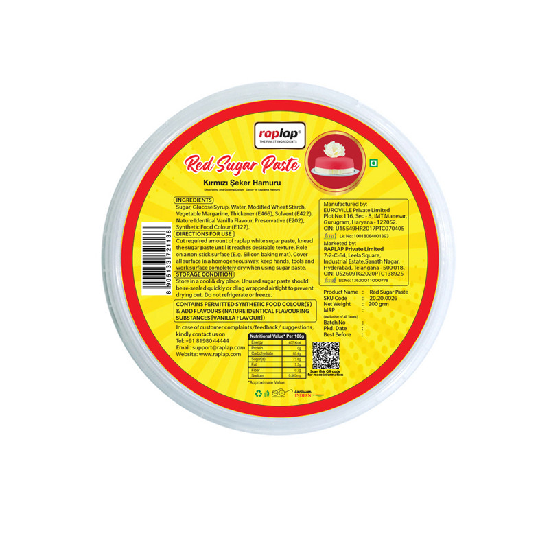 Raplap Red Sugar Paste 200g