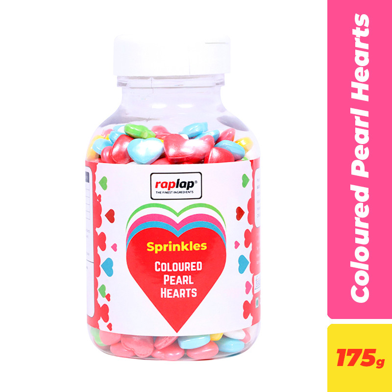 Raplap Sprinkle Coloured Pearl Hearts 175g