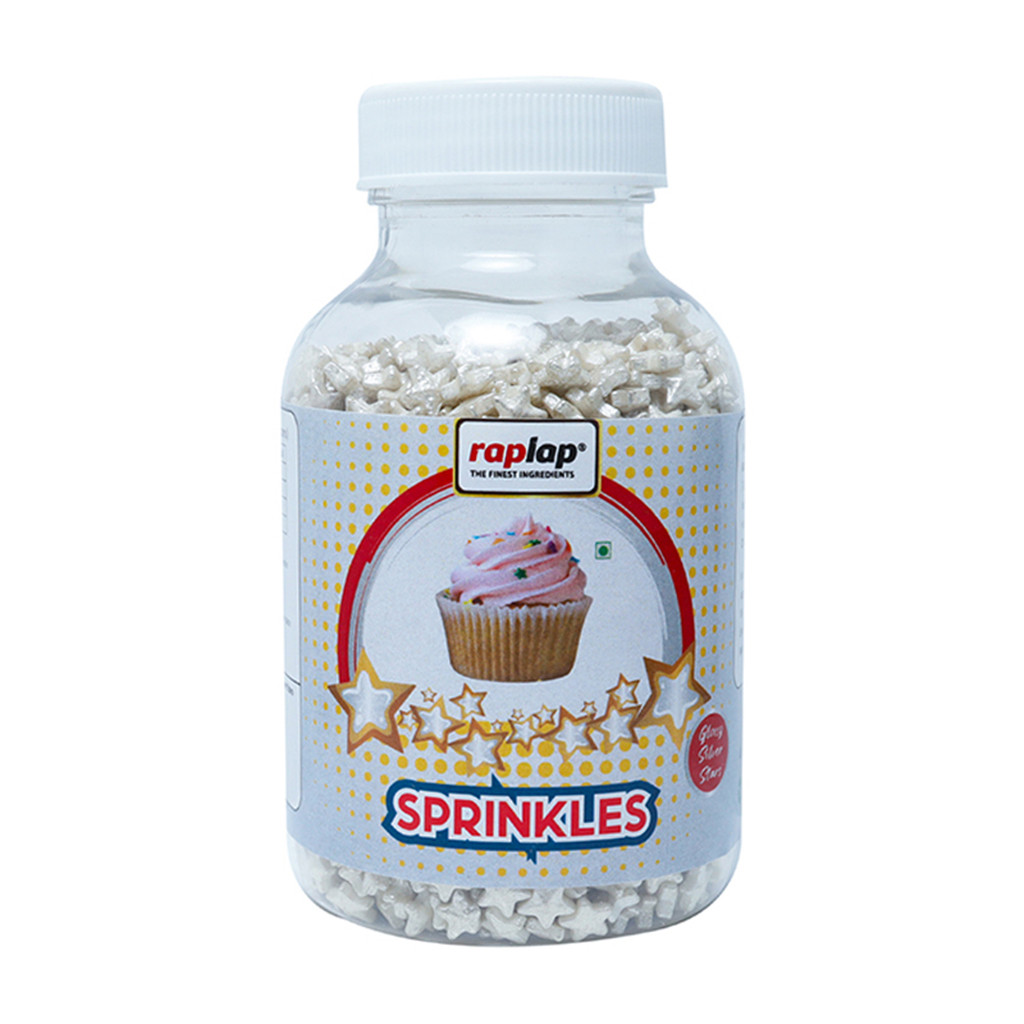 Raplap Sprinkle Glossy Silver Stars 150g