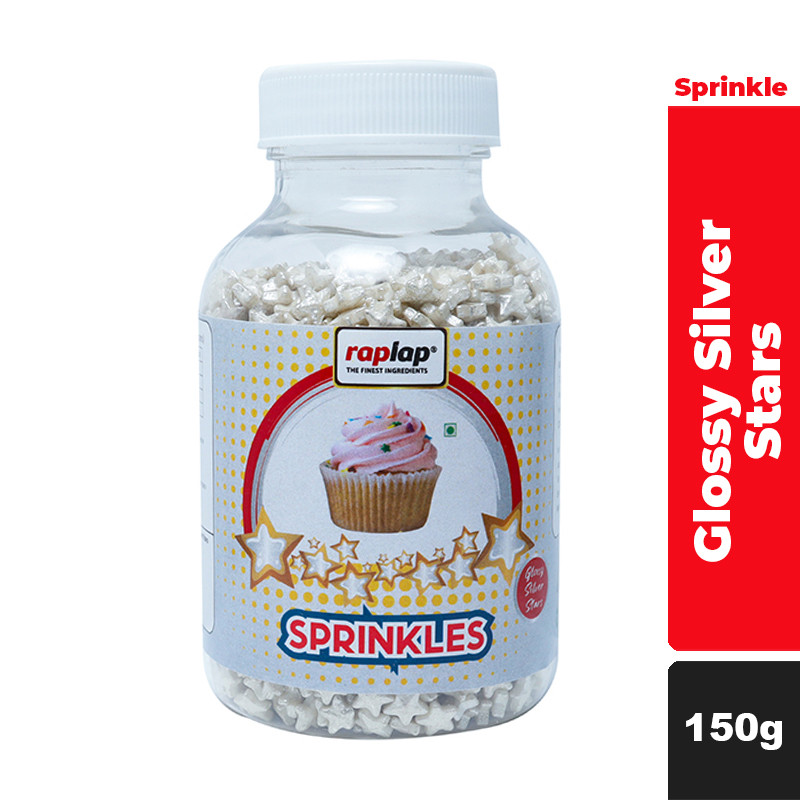 Raplap Sprinkle Glossy Silver Stars 150g