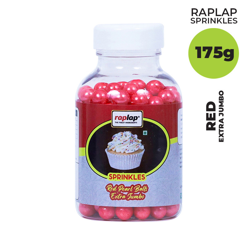 Raplap Sprinkle Pearl Balls Red Extra Jumbo 175grms