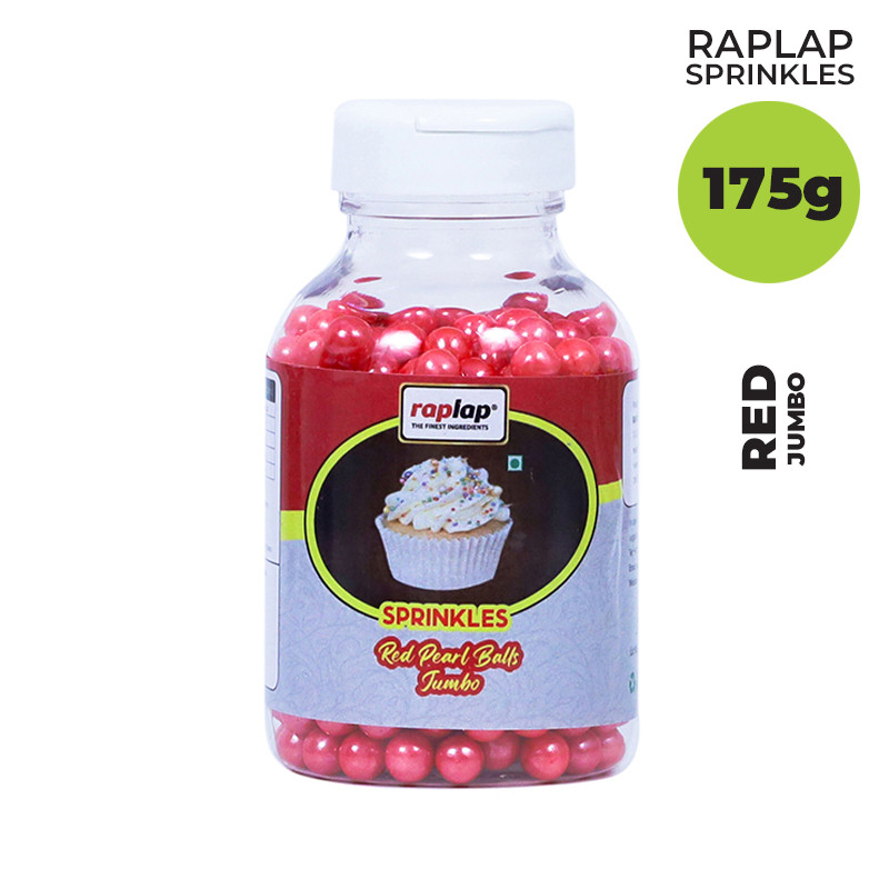 Raplap Sprinkle Pearl Balls Red Jumbo 175grms