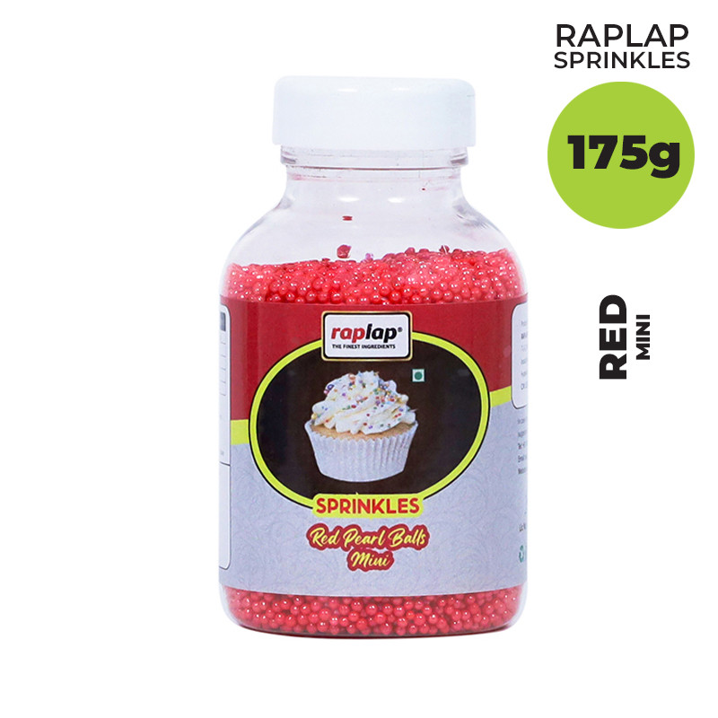 Raplap Sprinkle Pearl Balls Red Mini 175grms