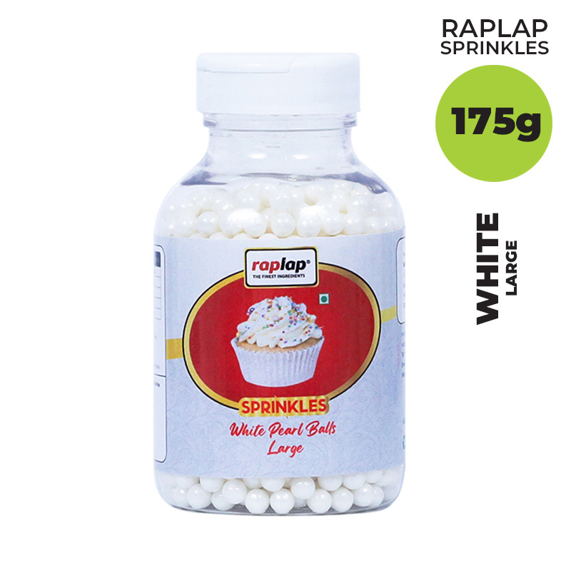 Raplap Sprinkle Pearl Balls White Large 175grms