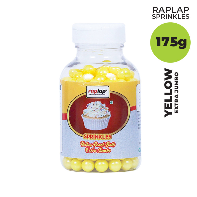 Raplap sprinkle pearl balls yellow extra jumbo 175grms