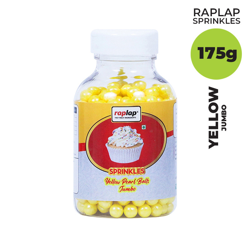 Raplap Sprinkle Pearl Balls Yellow Jumbo 175grms