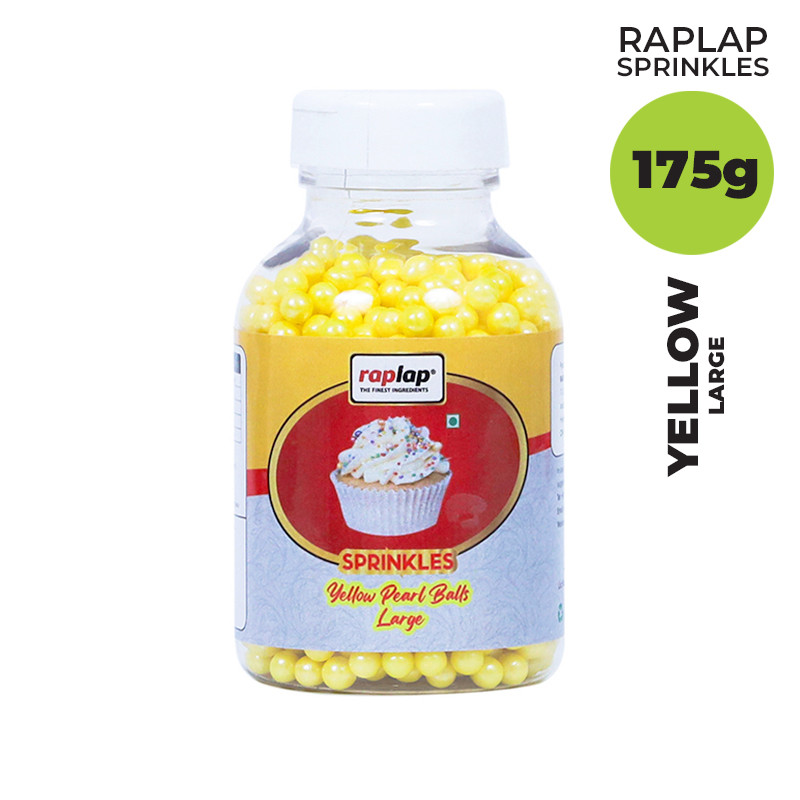 Raplap Sprinkle Pearl Balls Yellow Large 175grms