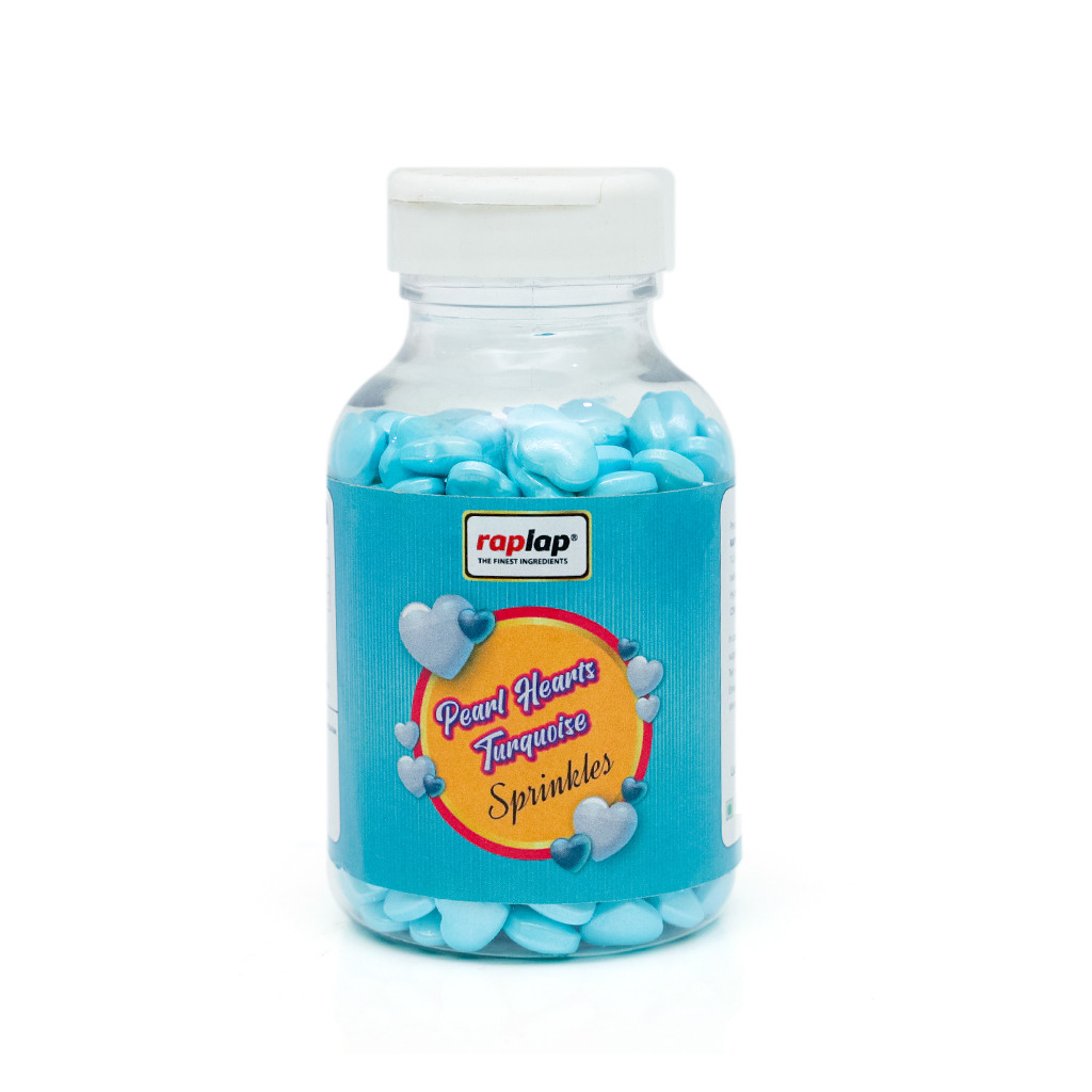 Raplap Sprinkle Pearl Heart Turquoise 175G