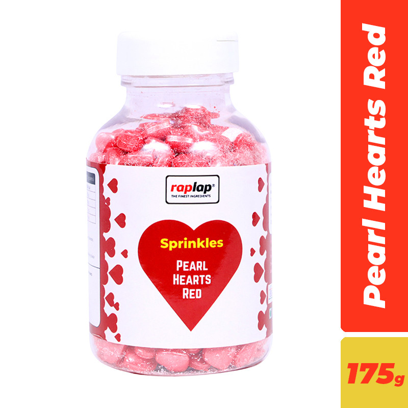 Raplap Sprinkle Pearl Hearts Red 175g