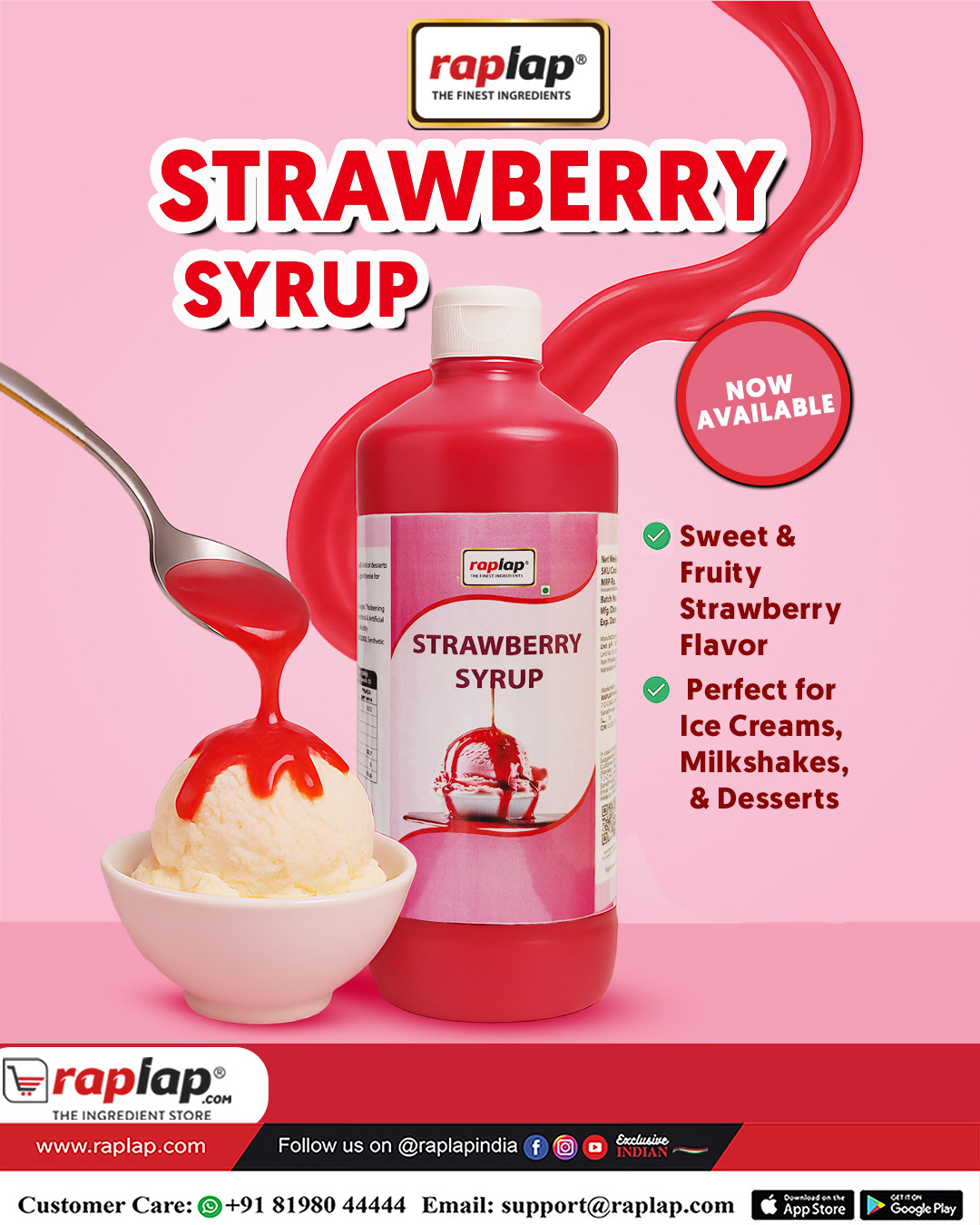 Raplap BV Strawberry Syrup 13Kg