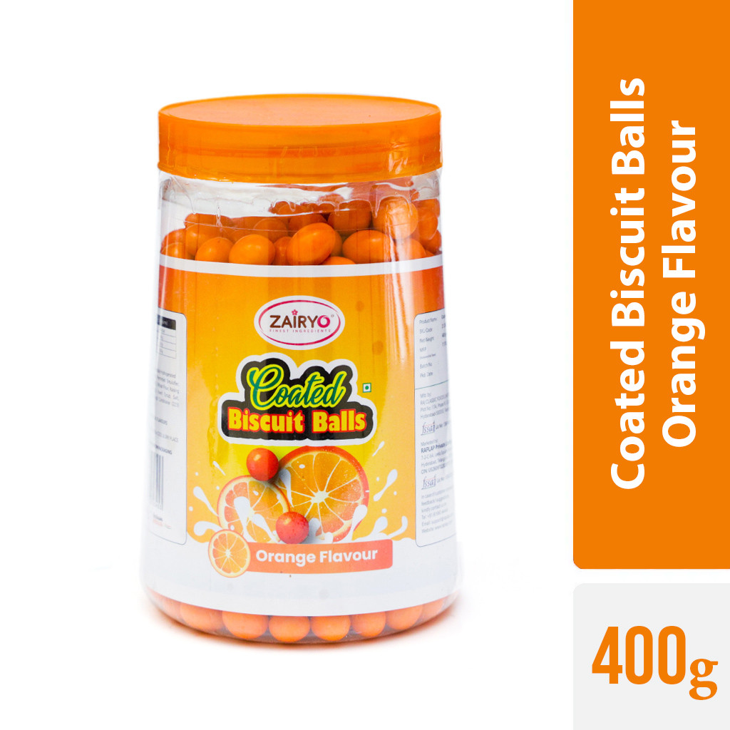 ZAIRYO Coated Biscuit Balls Orange Flavour - 400g