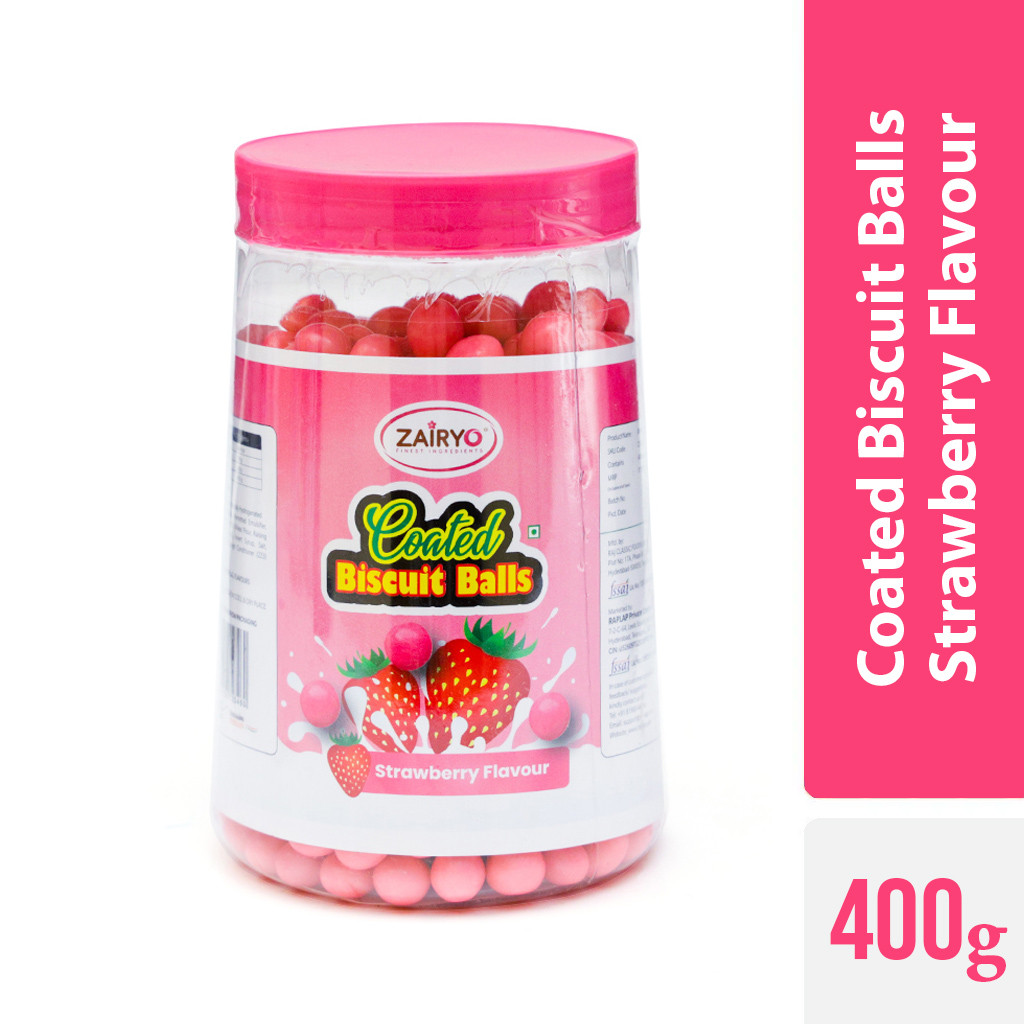 ZAIRYO Coated Biscuit Balls Strawberry Flavour - 400g