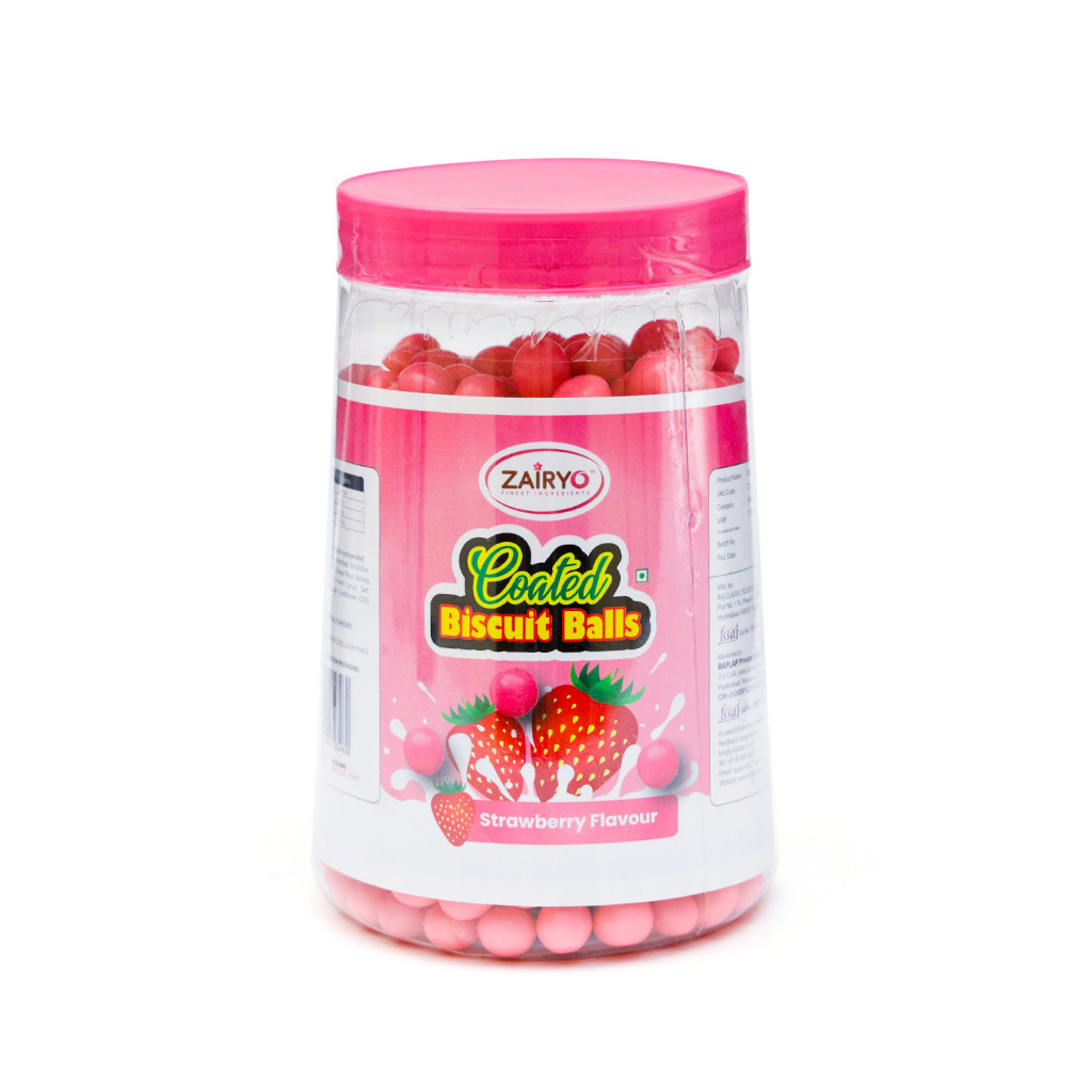 ZAIRYO Coated Biscuit Balls Strawberry Flavour - 400g