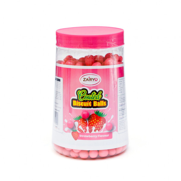 Image of ZAIRYO Coated Biscuit Balls Strawberry Flavour - 400g