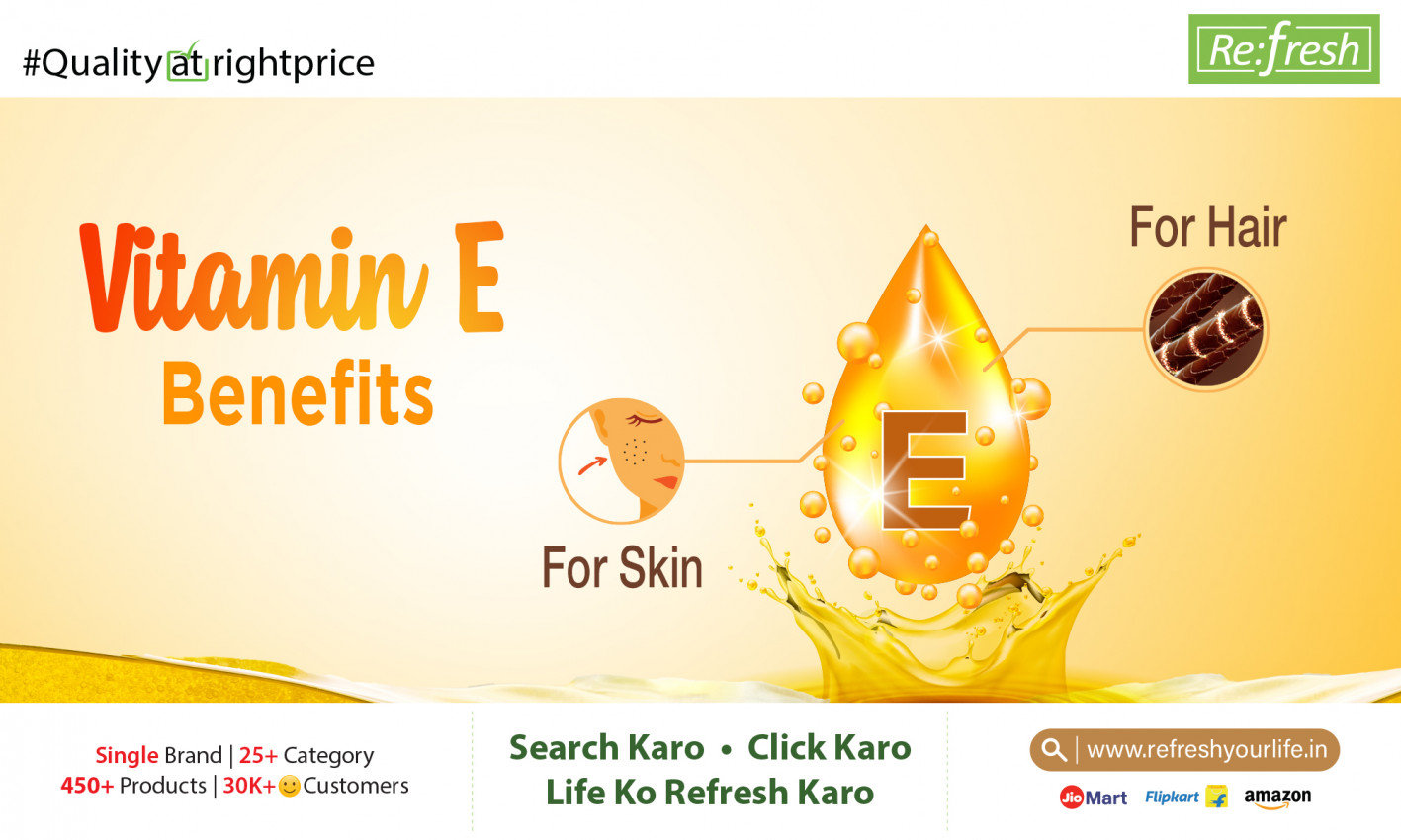 Vitamin E for skin