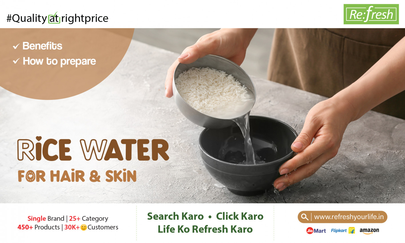 Asia Rice Water The benefits of rice water for hair and skin.