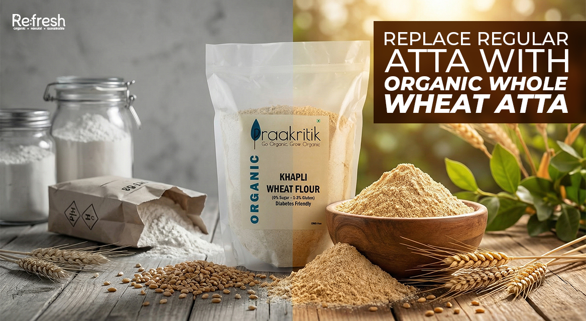 Sack of organic whole wheat atta flour