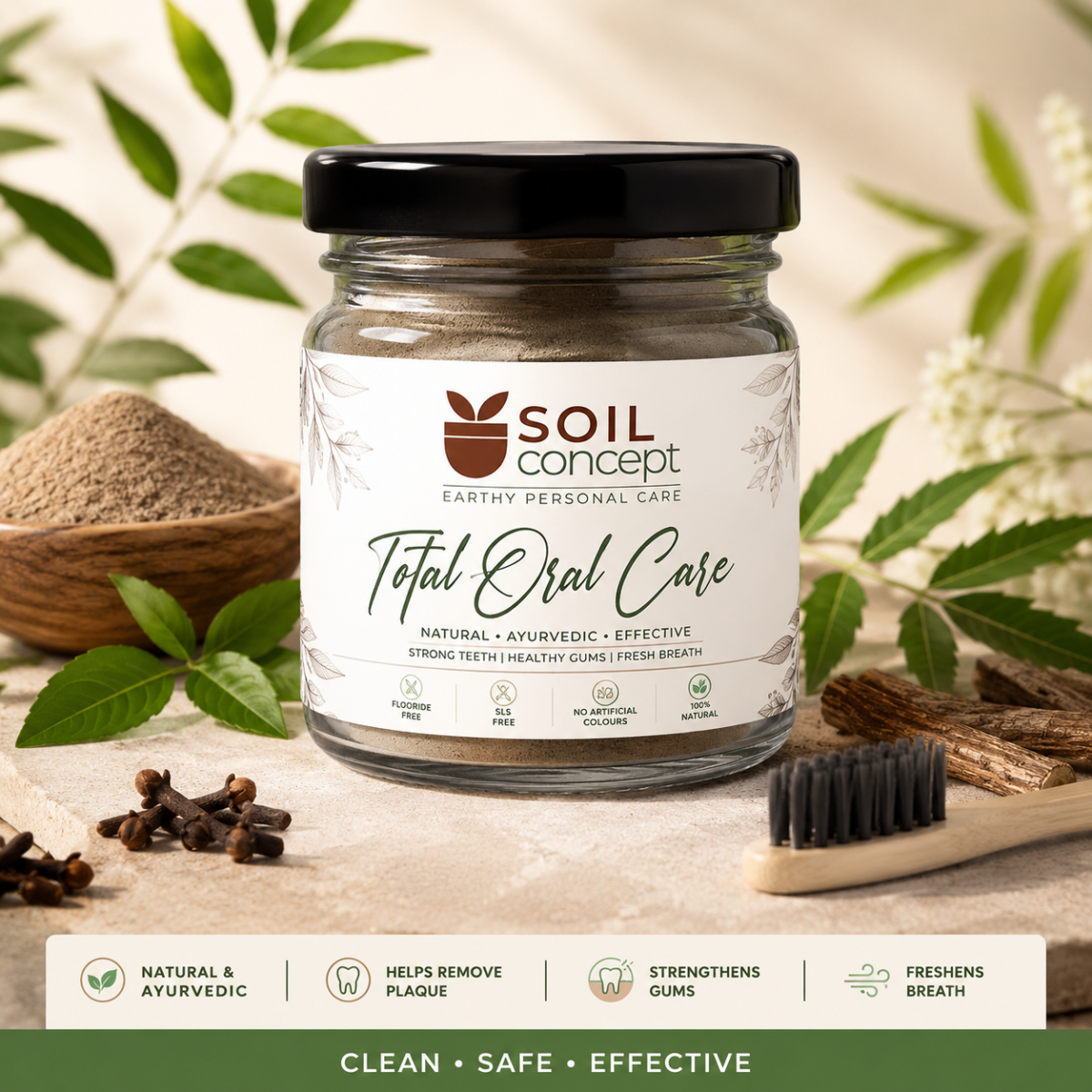 Natural Oral Care Powder Jar Asset