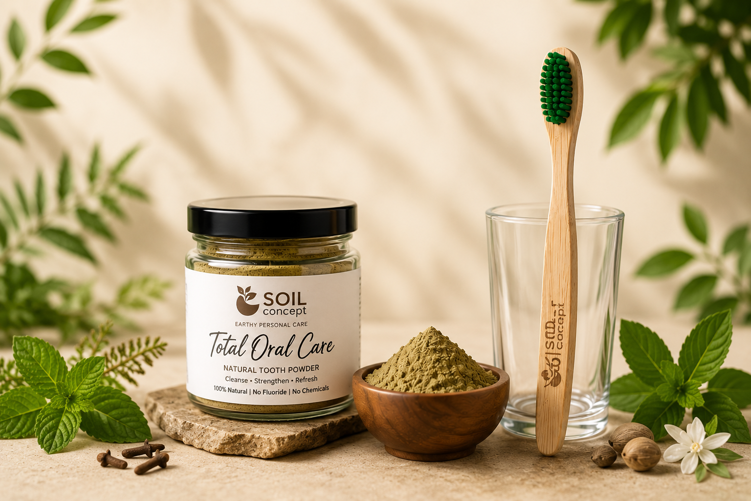 Natural Oral Care Powder Jar Asset