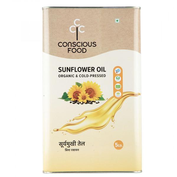 Image of Conscious Food Cold Pressed Sunflower Oil - 5 Ltr