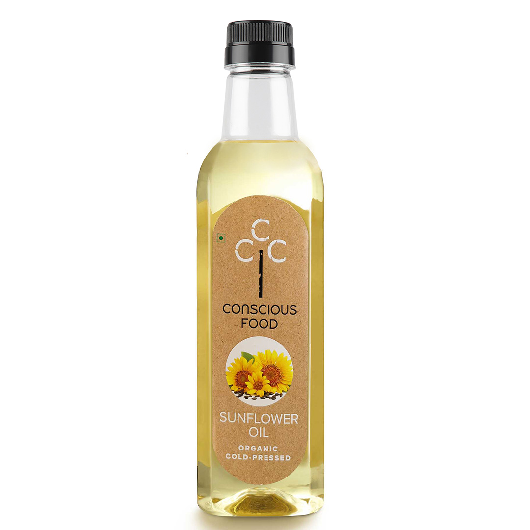 Conscious Food Cold Pressed Sunflower Oil - 1 Ltr