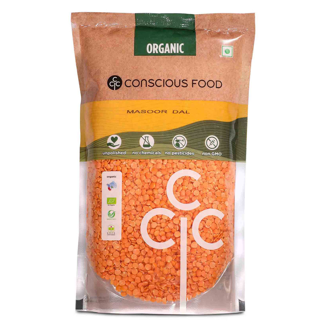 Conscious Food Red LentilMasoor Dal - 500 Gm