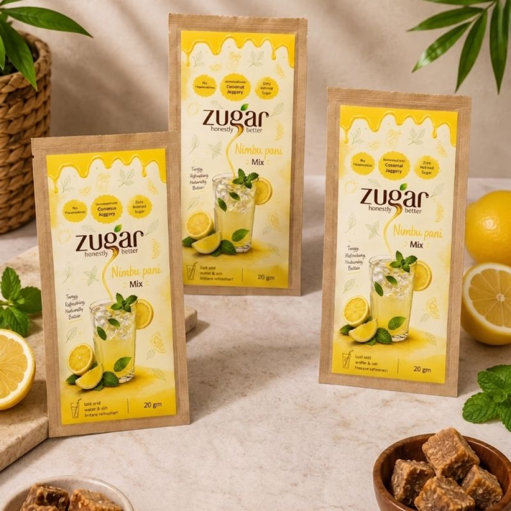 Image of Zugar Nimbu Pani Mix 20g (Pack of 3) - 60g