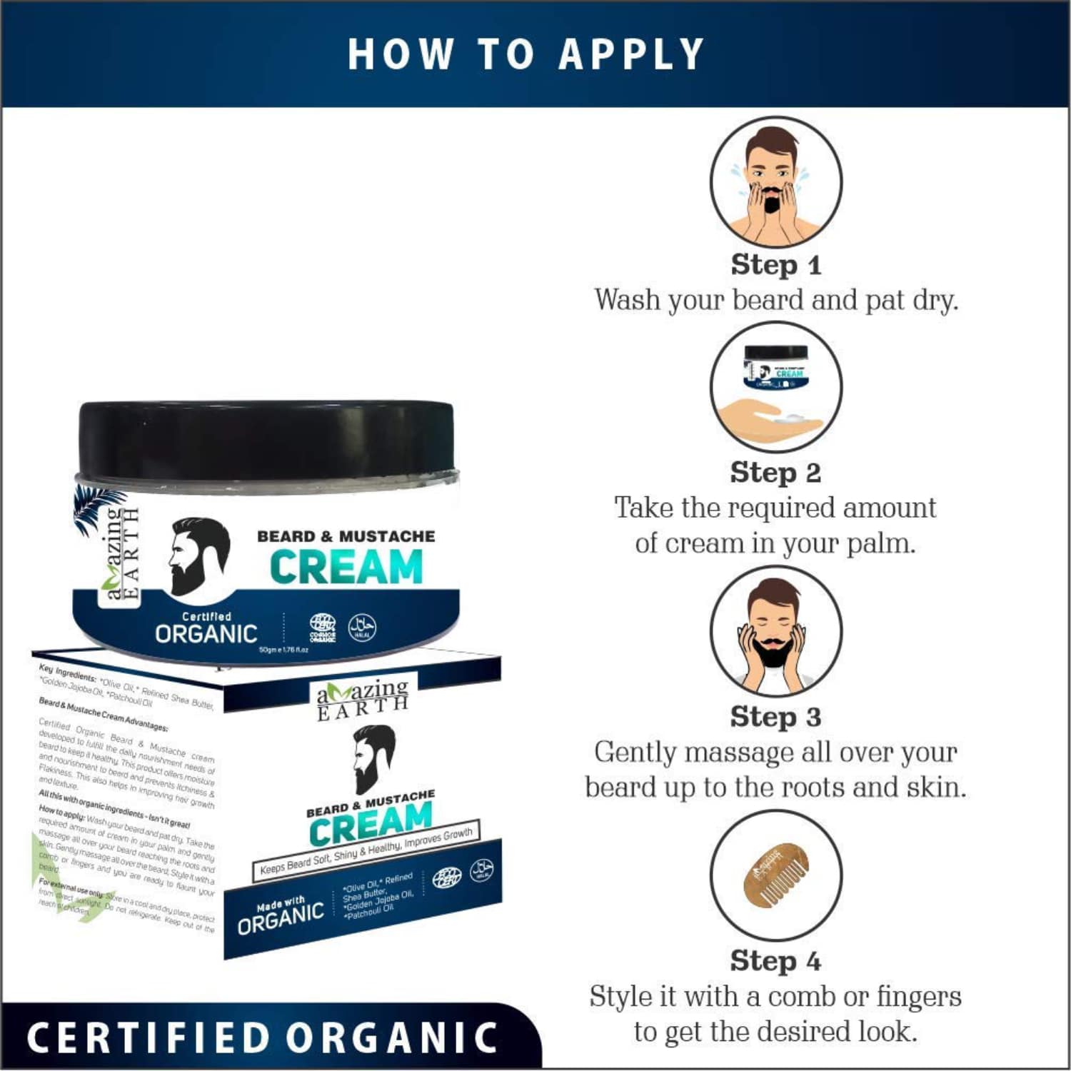Organic Beard Mustache Cream