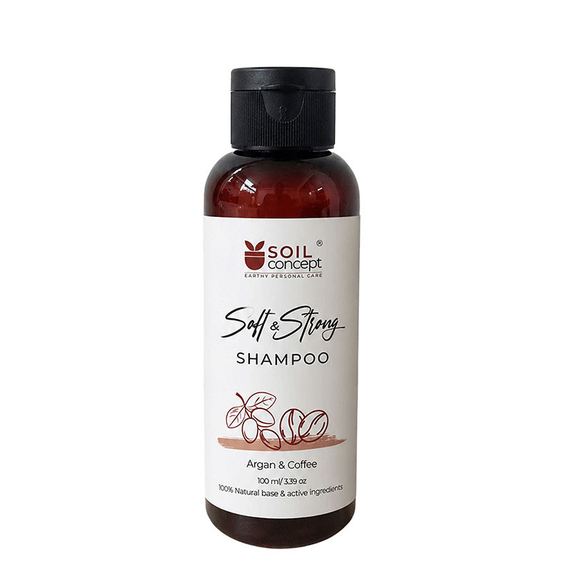 Soil Concept Soft  Strong Vegan Shampoo Argan  Coffee - 100 Ml