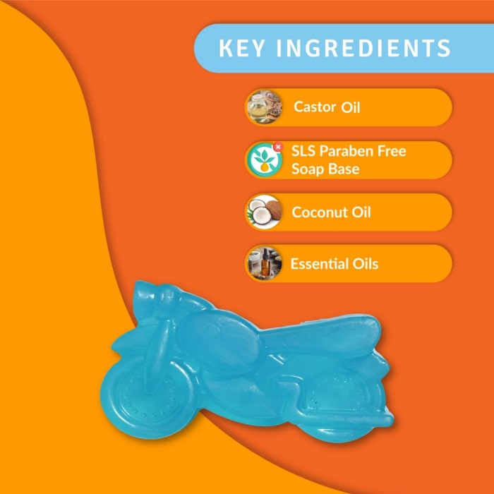 Puddles Kids Body Soap Cub Riders Blue Bike Soap - 100 Gm