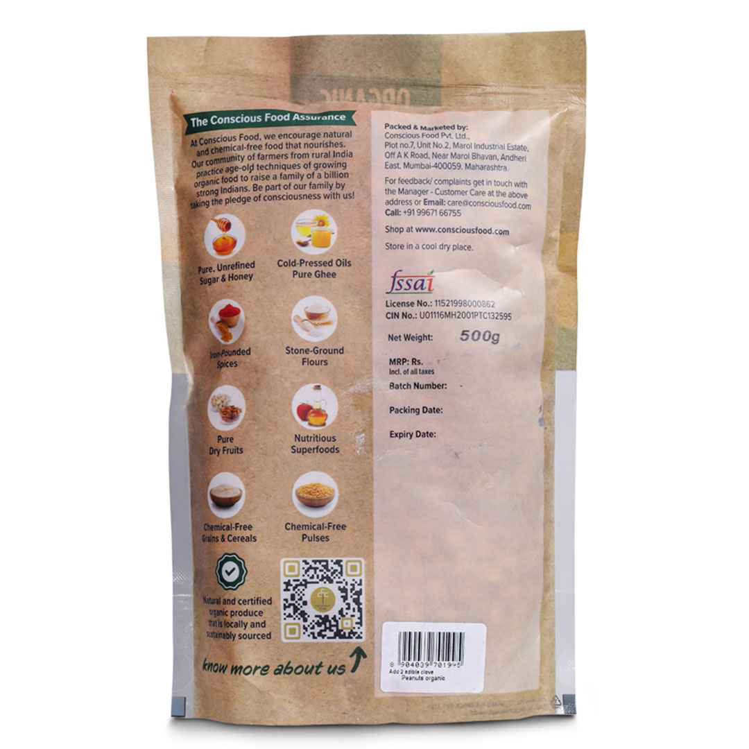 Conscious Food Whole Peanuts - 500 Gm