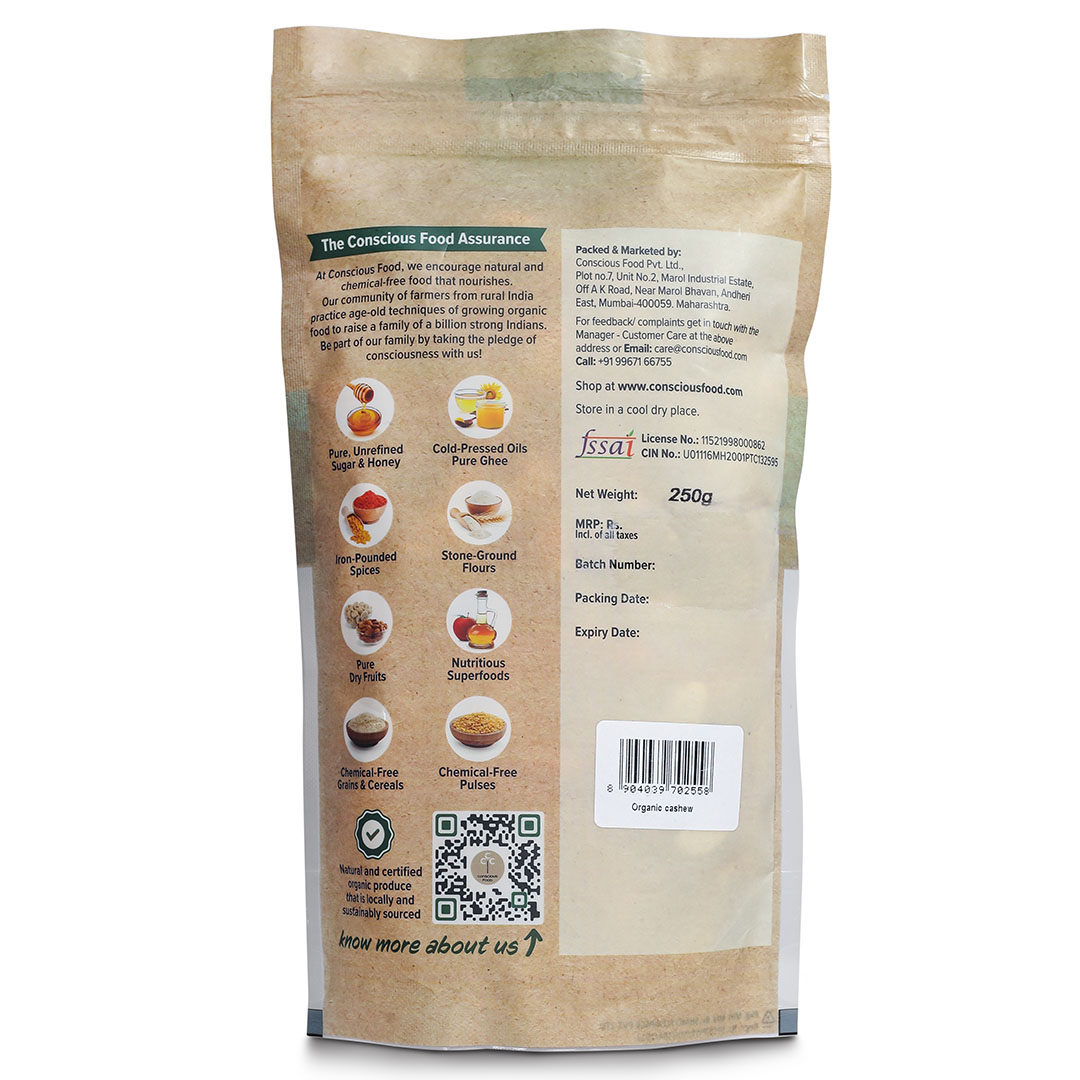 Conscious Food Cashews - 250 Gm