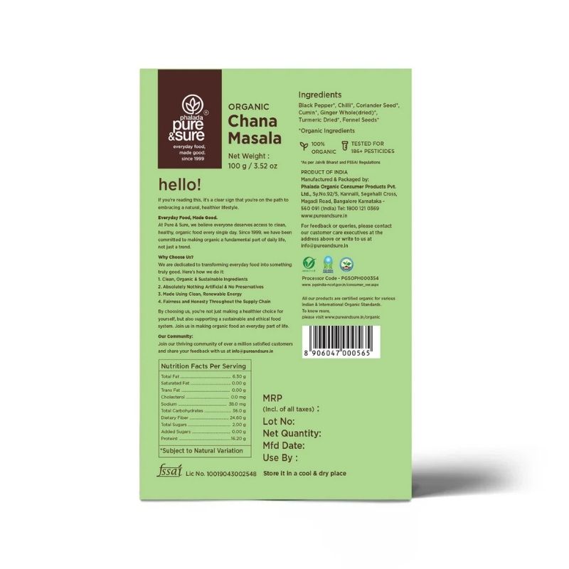 Pure  Sure Organic Chana Masala - 100 Gm