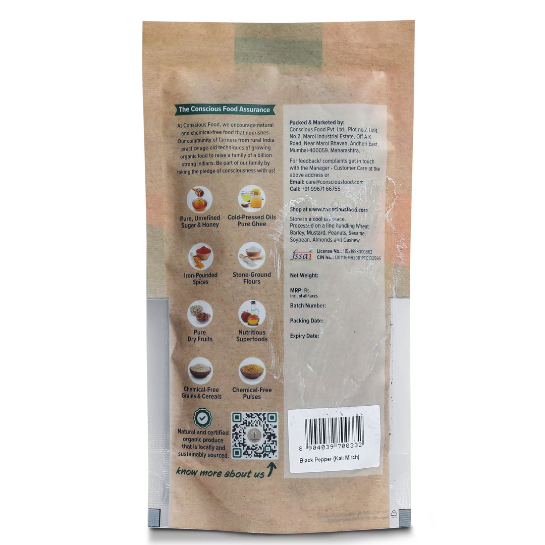 Conscious Food Black Pepper - 100 Gm