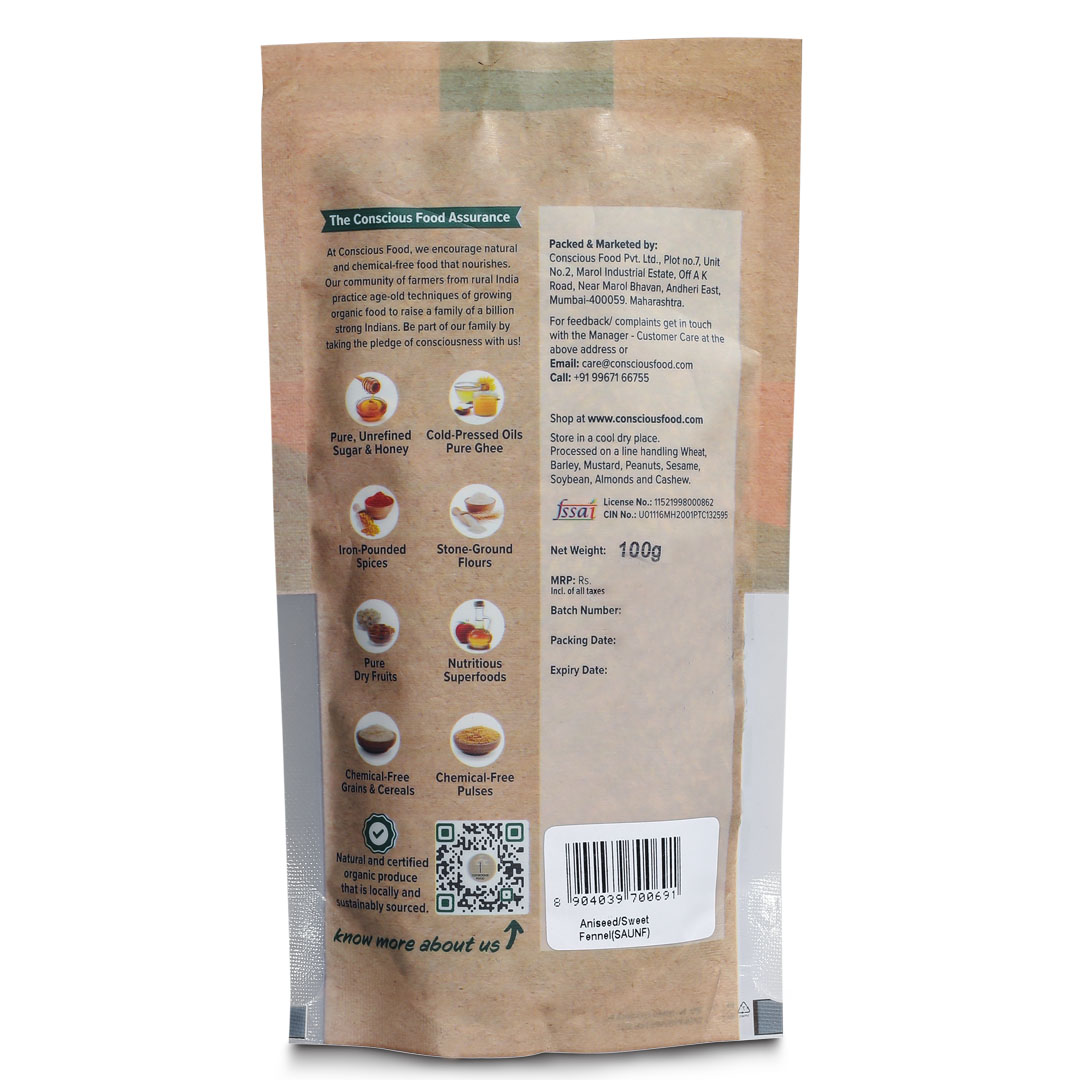 Conscious Food Aniseed Saunf - 100 Gm