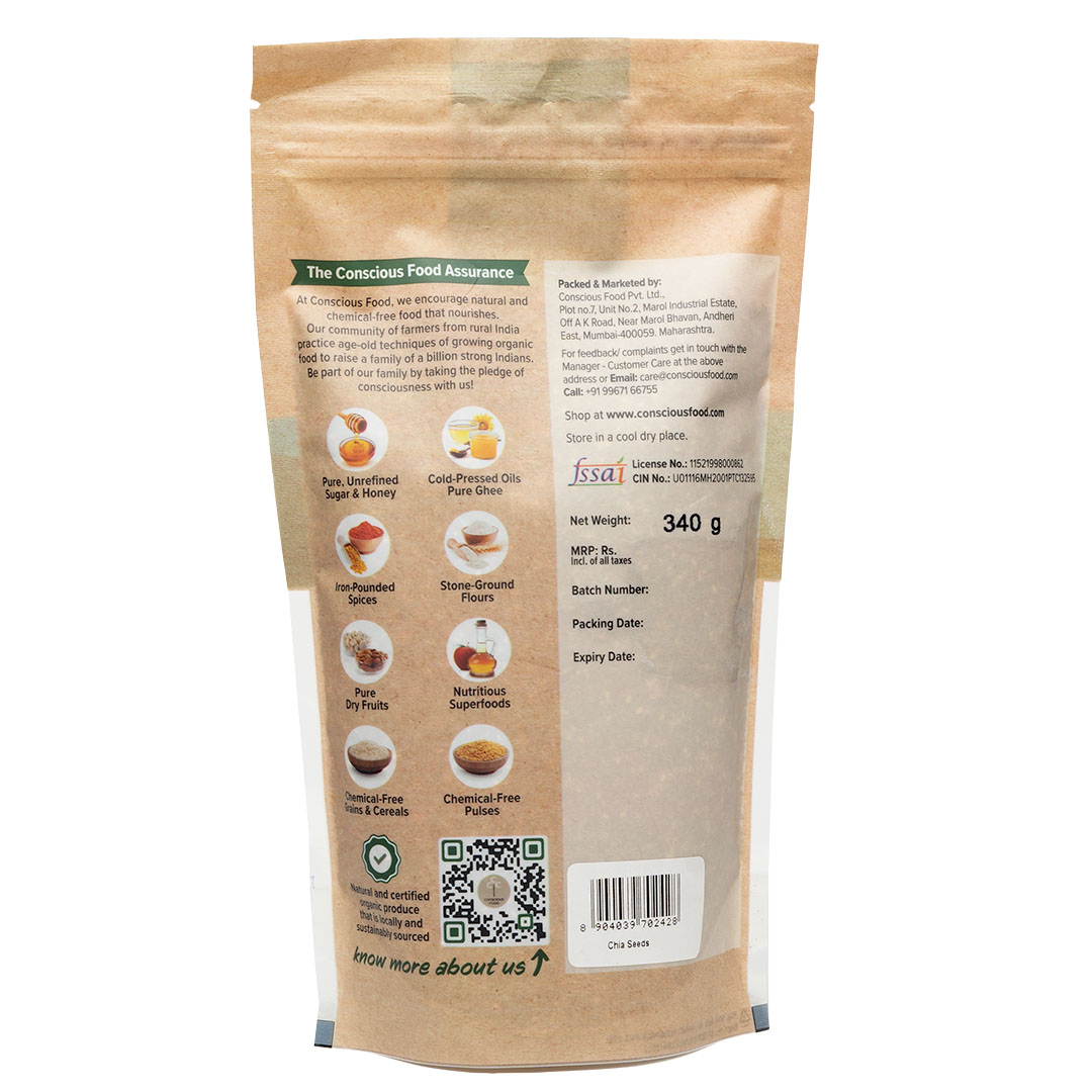 Conscious Food Chia Seeds - 340 Gm