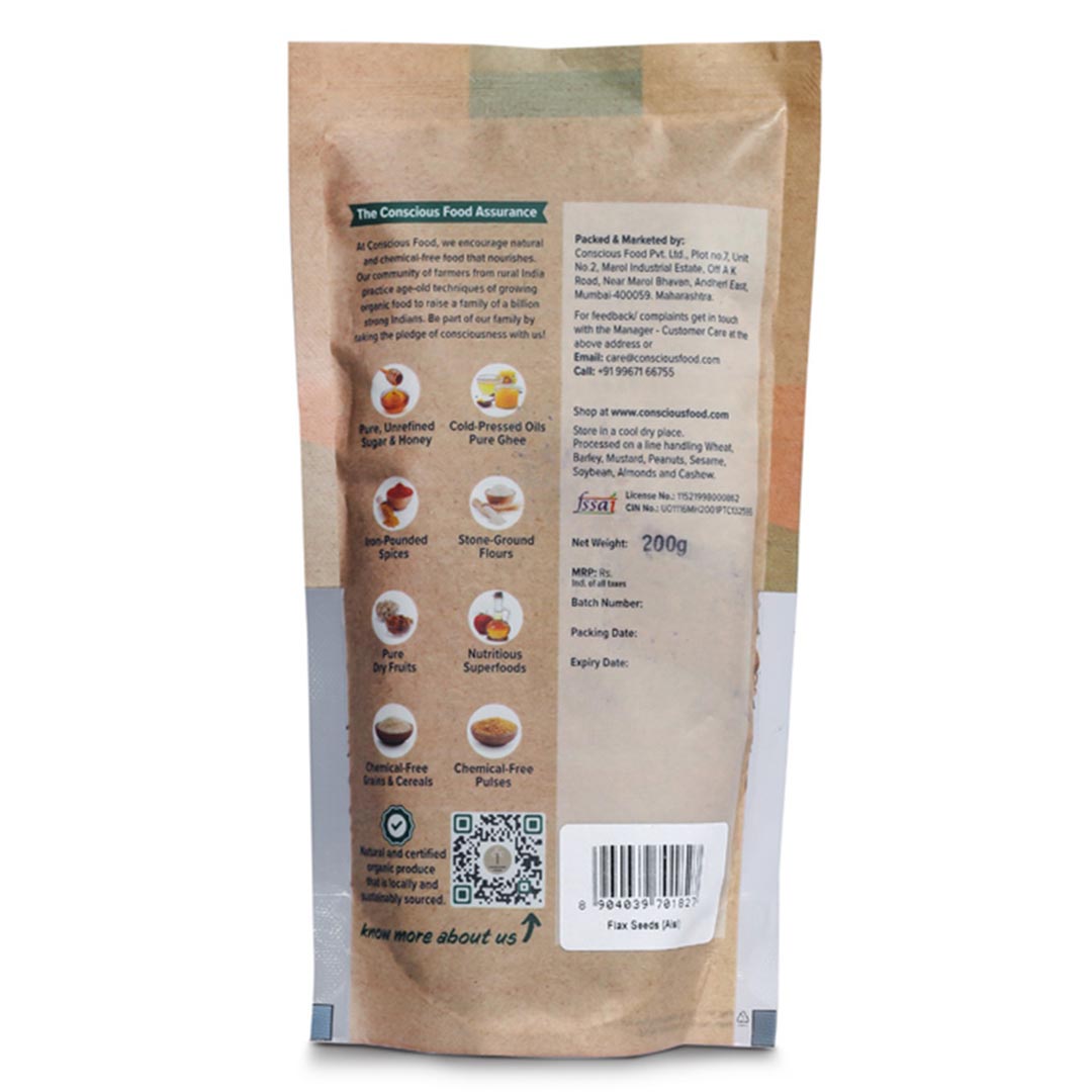 Conscious Food Flax Seeds - 200 Gm