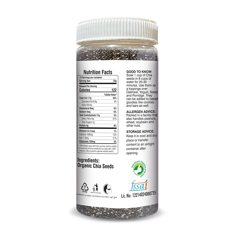 Natureland Chia Seeds Raw - 300 Gm