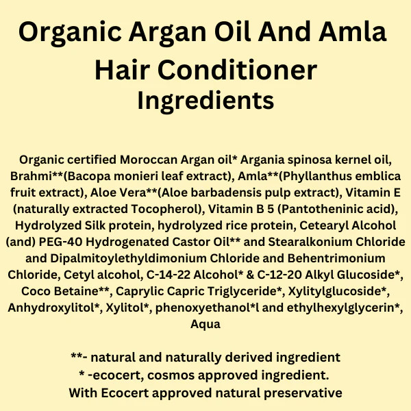 Organic argan oil and amla deep nourishing hair conditioner - 200 ml